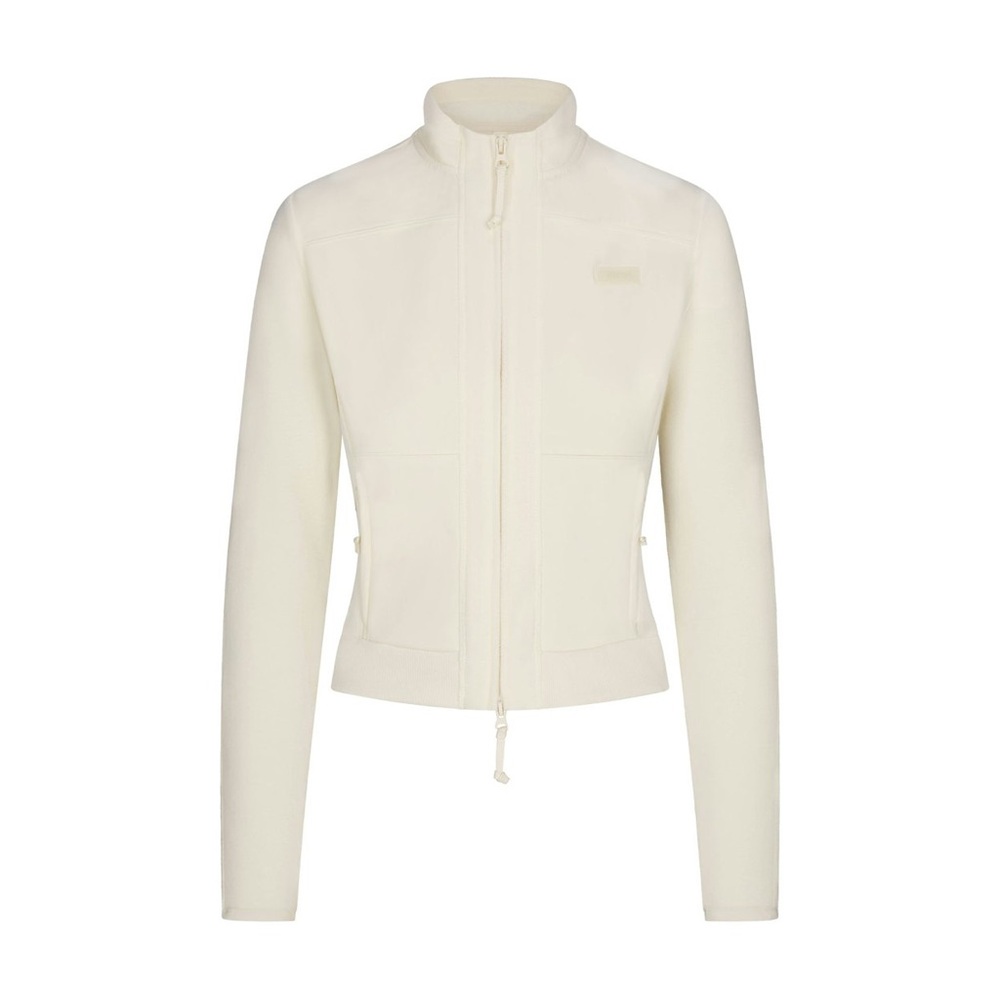 SKIMS FLEECE LOUNGE FITTED JACKET IN ECRU L - Picture 5 of 8